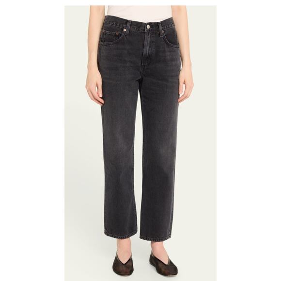 Agolde Black Straight Leg Ladies Demin Jeans Size 24 - Picture 1 of 9